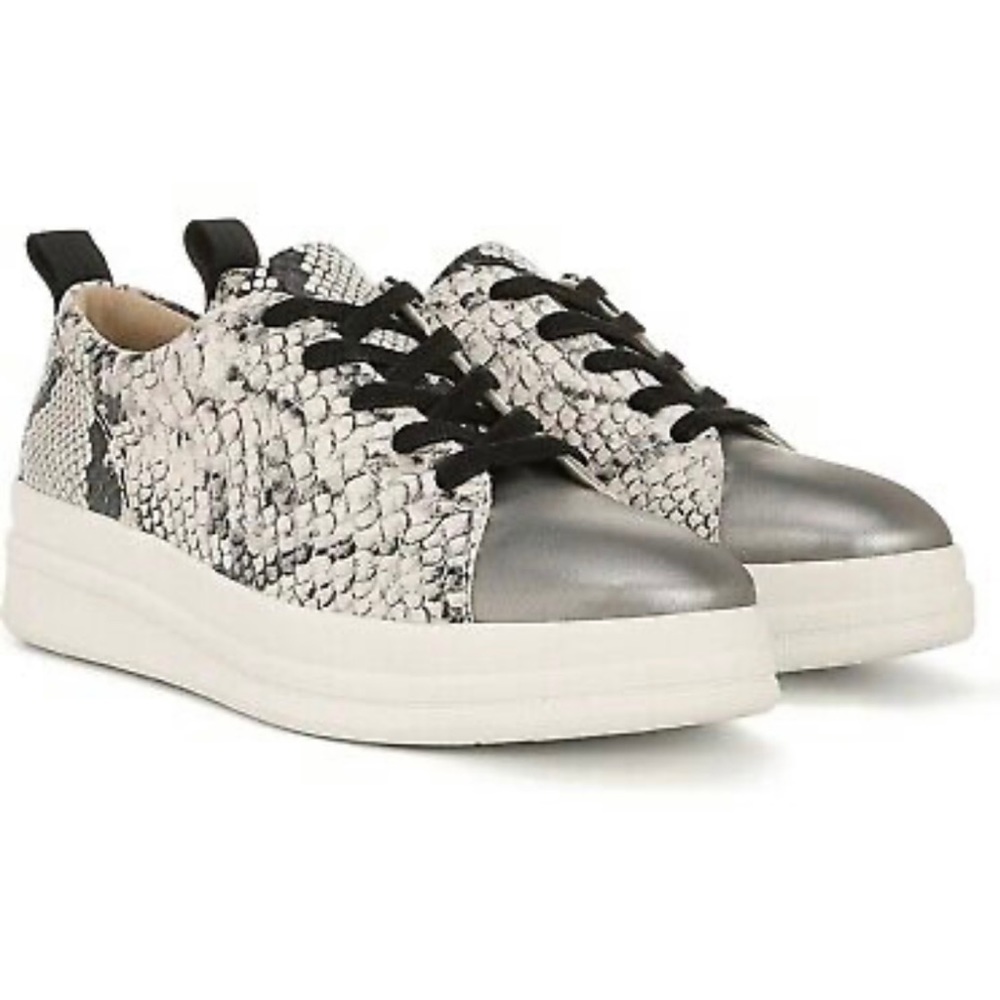 Naturalizer Women Platform Sneakers Yarina Alabaster Snake Leather Size 8W